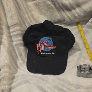 Vintage 1990's Planet Hollywood Baseball Cap Black Mo